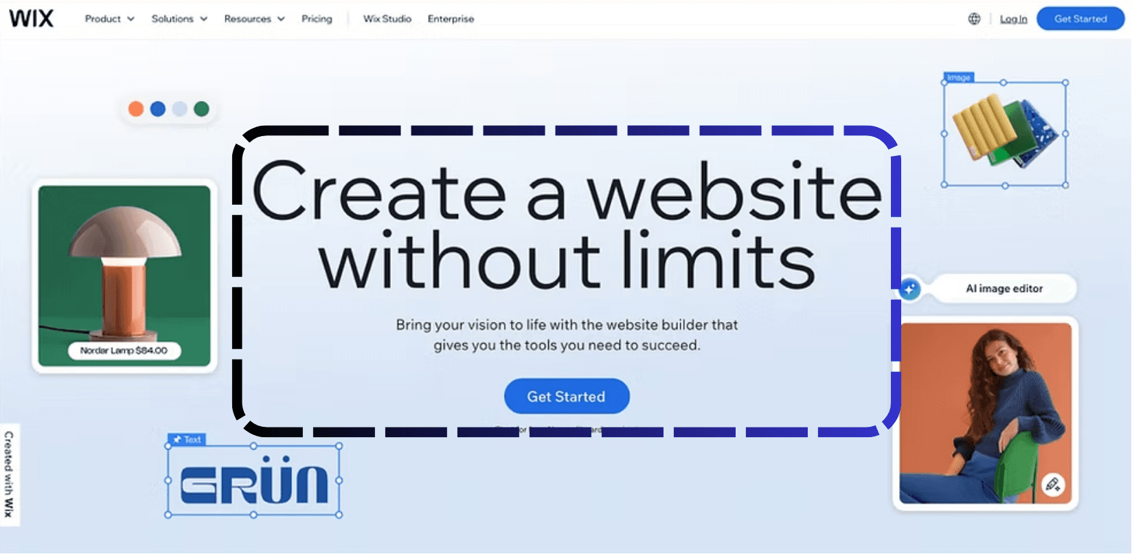 Wix editor interface